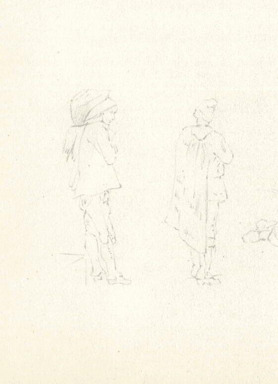 Antique Pencil Drawing Original Sketches of Characters image 4
