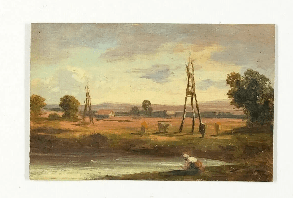 Miniature Oil Painting of a Landscape with a Figure image 2