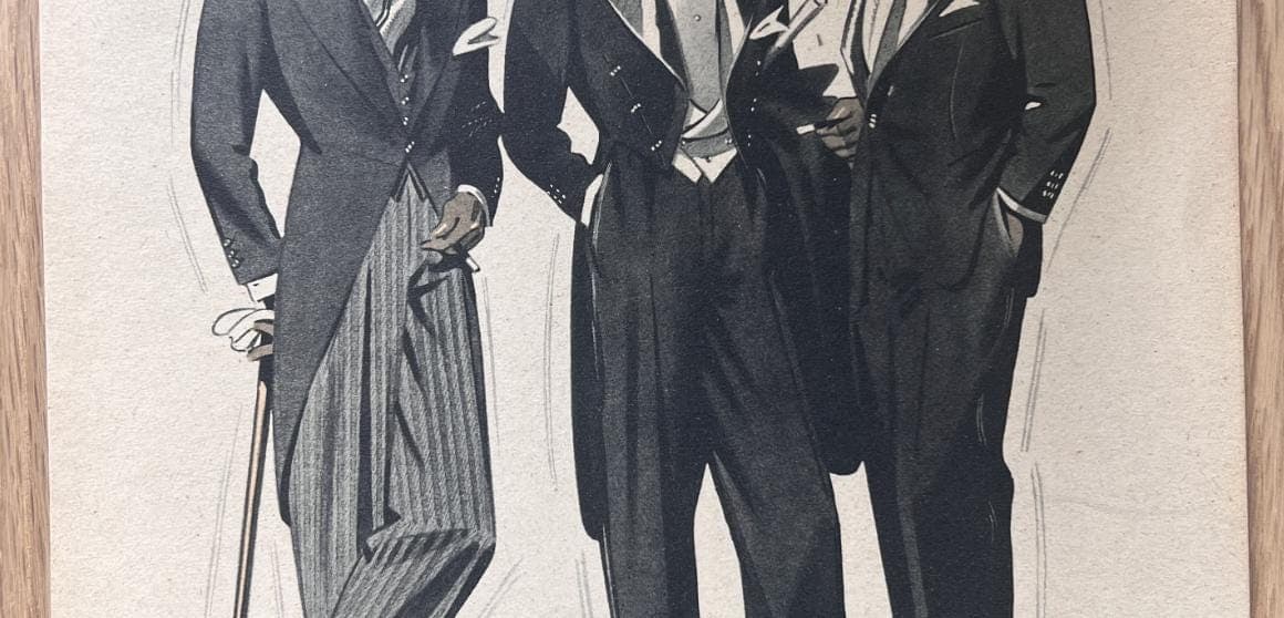 Elegant Men's Formalwear - Vintage Fashion Illustration, Ad 1940' Fashion Man image 4