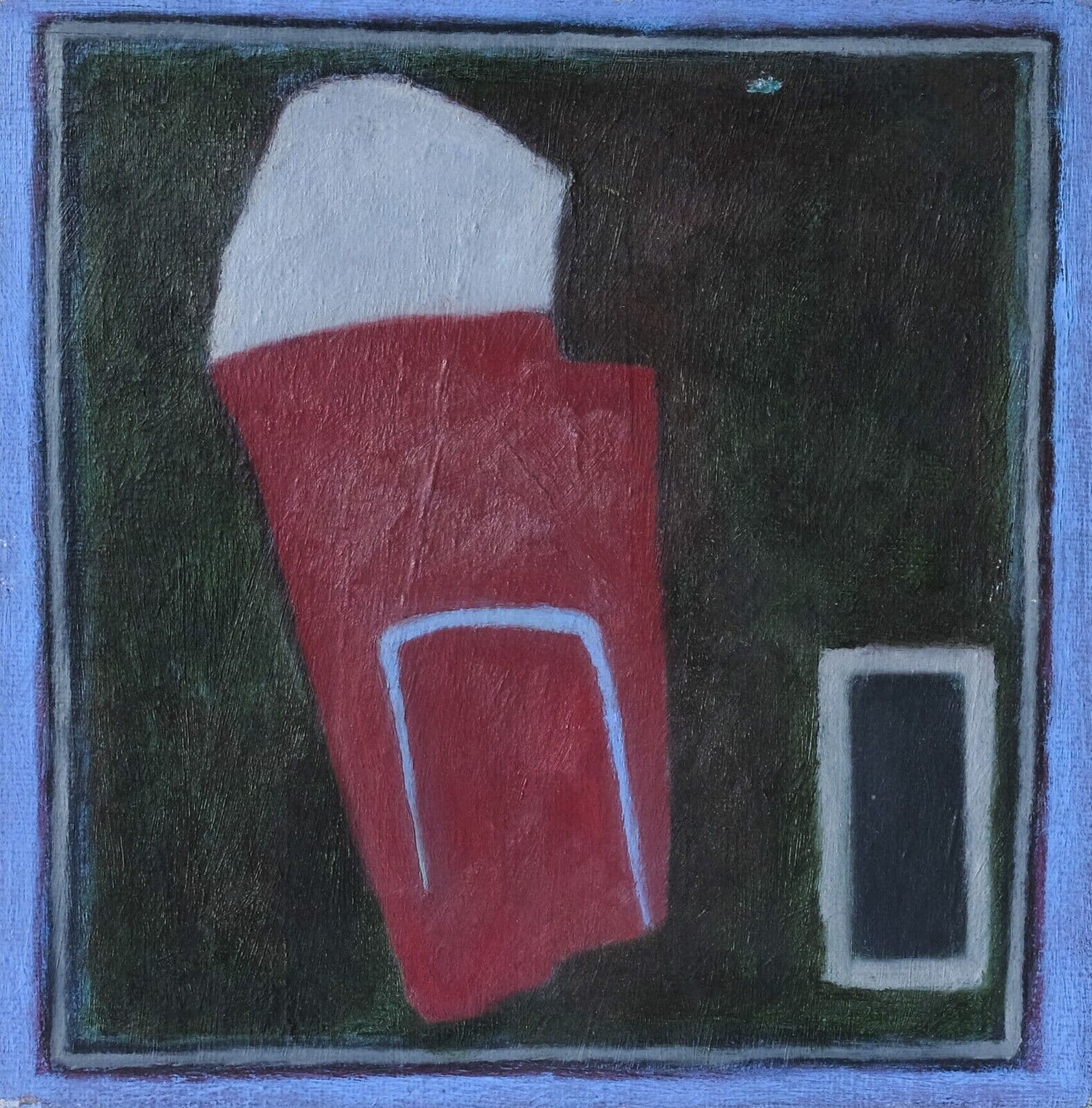 Antique Oil Painting Signed Abstract, Figures image 1