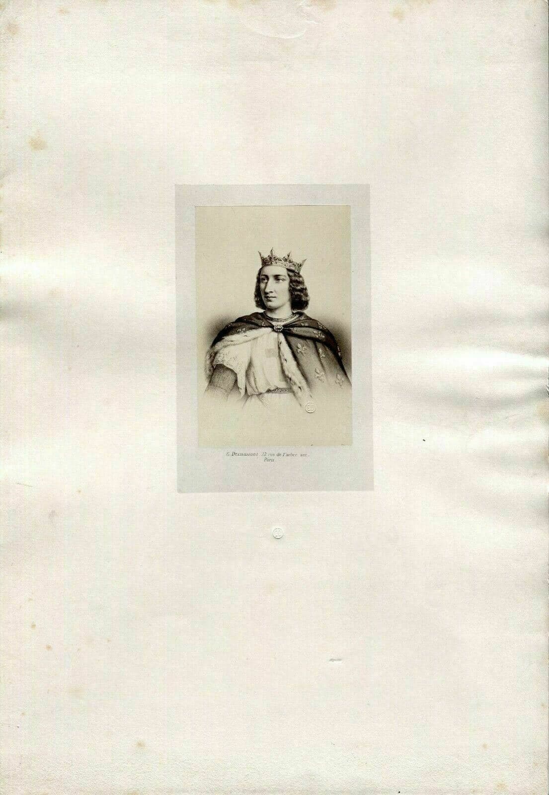 CDV Vintage  E. Desmaisons - Louis IX, Albumen after Drawing c 1870 image 5
