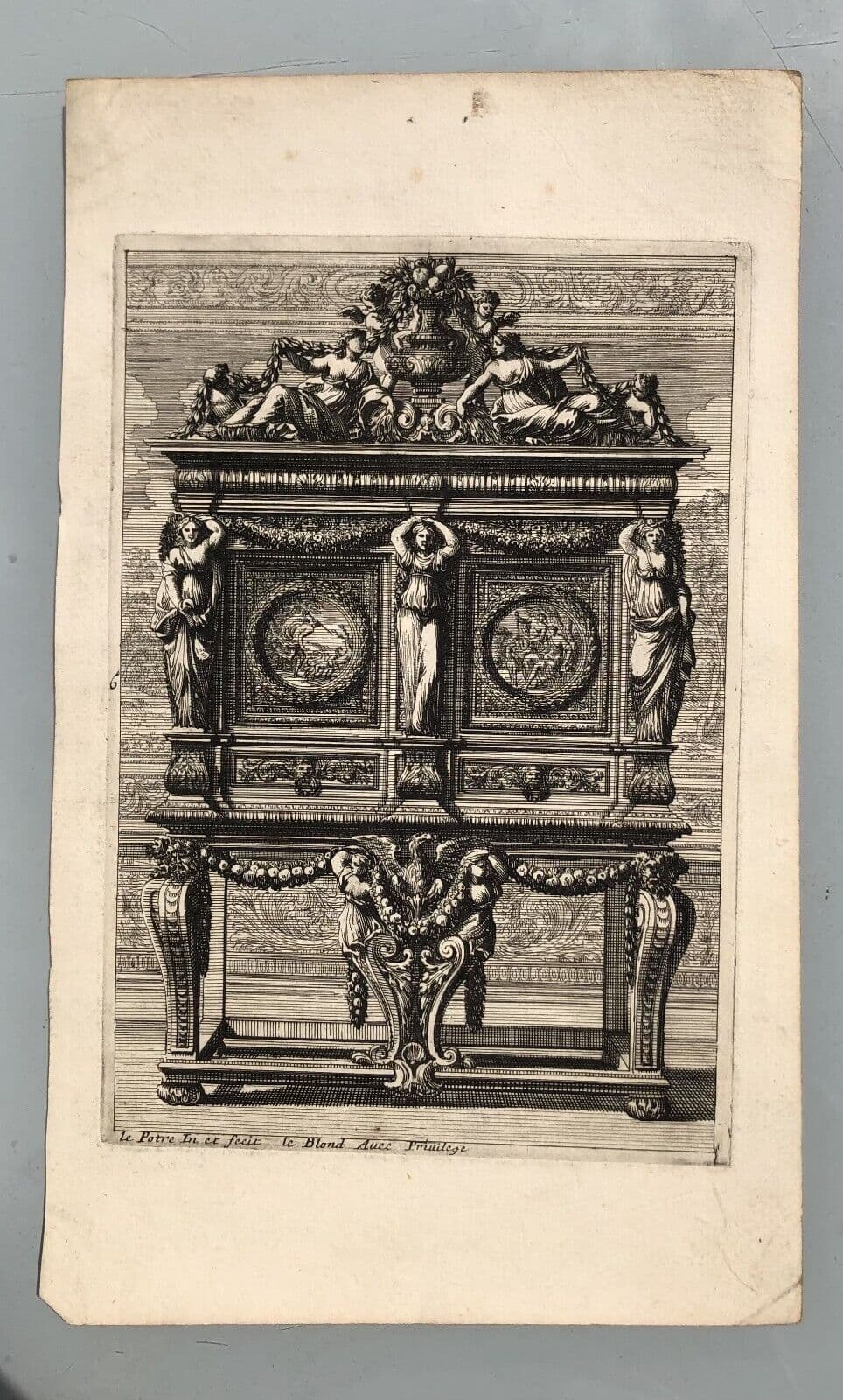 Vintage Etching by Jean Le Pautre (1618–1682) Architecture Architectural image 7