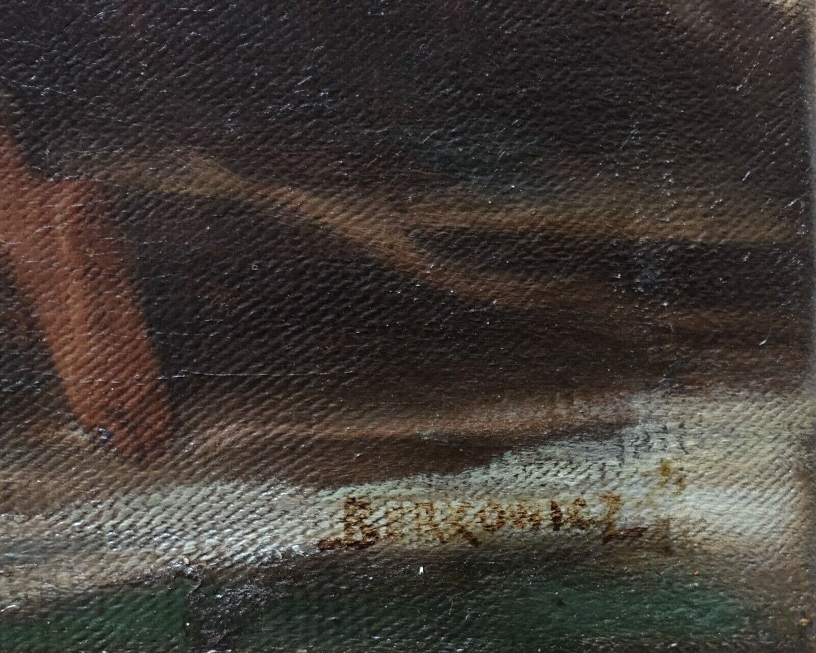 Painting Woman Shipwreck with Little Kid signed image 2