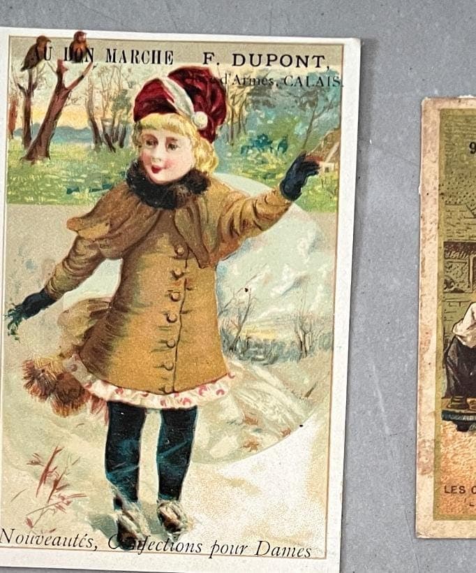 Set of 6 Antique Trade Cards - French Advertising Ephemera (Late 19th Century) image 7