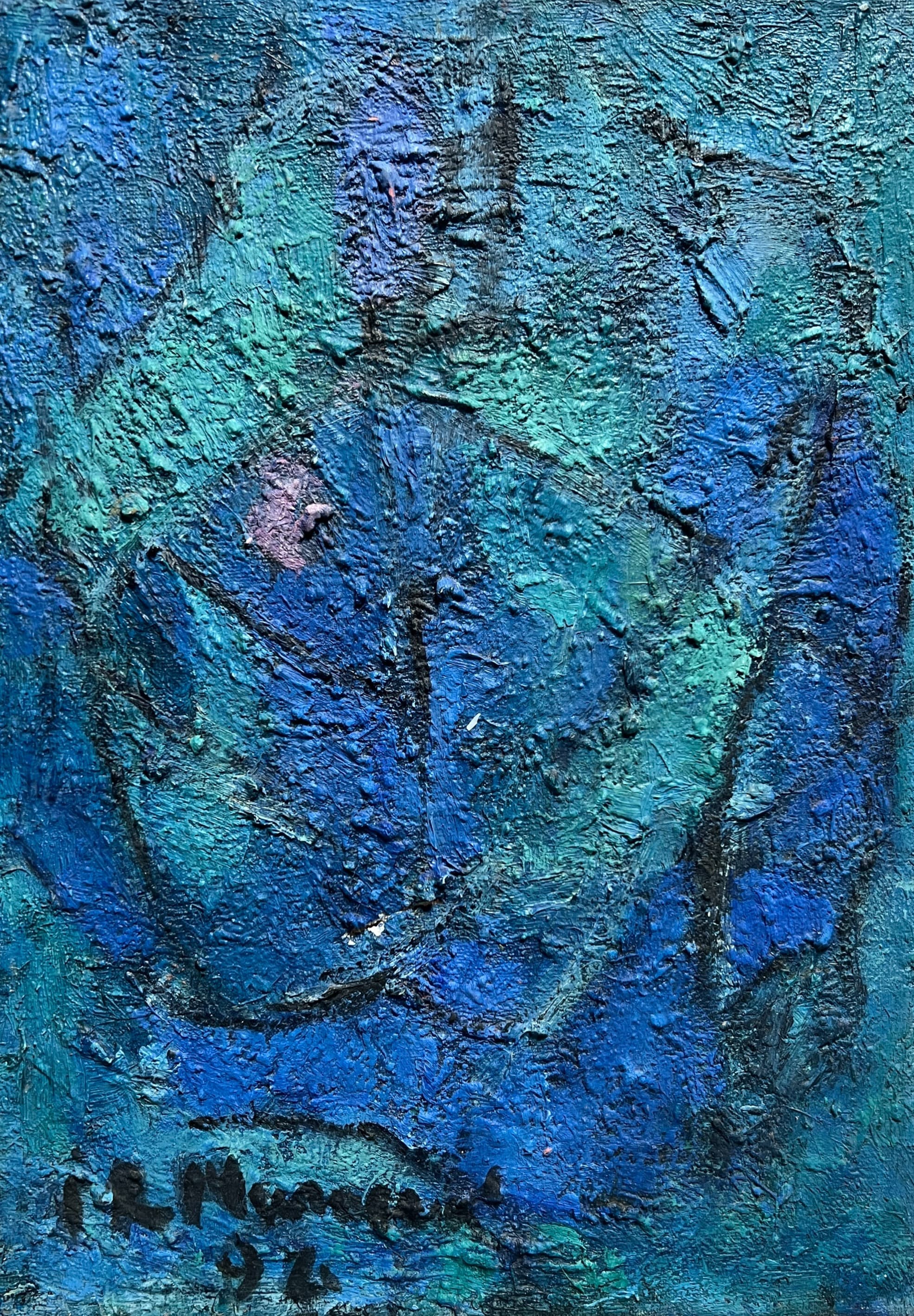 Painting by Franck MURACCIOLE (1972) Blue Abstraction image 2