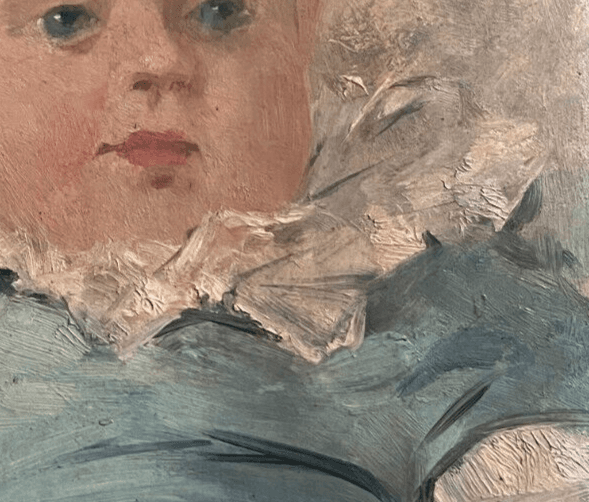 Antique Old Painting signed Baby Portrait 1902 image 3