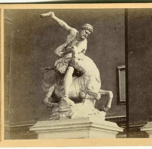 Vintage Stereoview Giacomo BROGI - Florence Il Centauro di Gian Bologna c. 1870 image 2