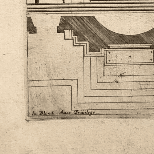 Vintage Etching Original Architecture Jean Baptiste LE BLOND (1679-1719) image 2