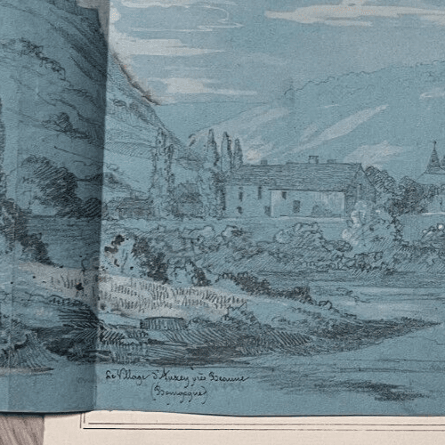 Antique Drawing Original signed Beaune Landscape, Auxey 19th Century image 3