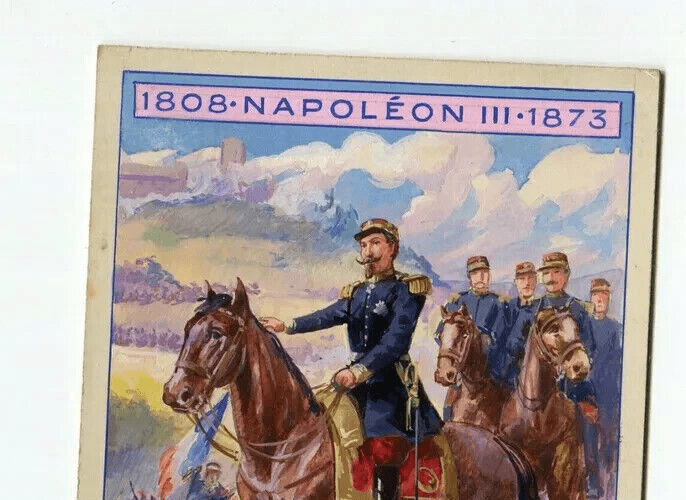 Vintage Drawing Gouache Napoleon III at the Solferino Battle 1859 image 3