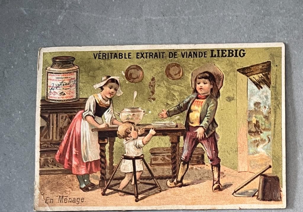 Set of 4 Antique Liebig Trade Cards - Charming 19th Century French Ephemera image 6