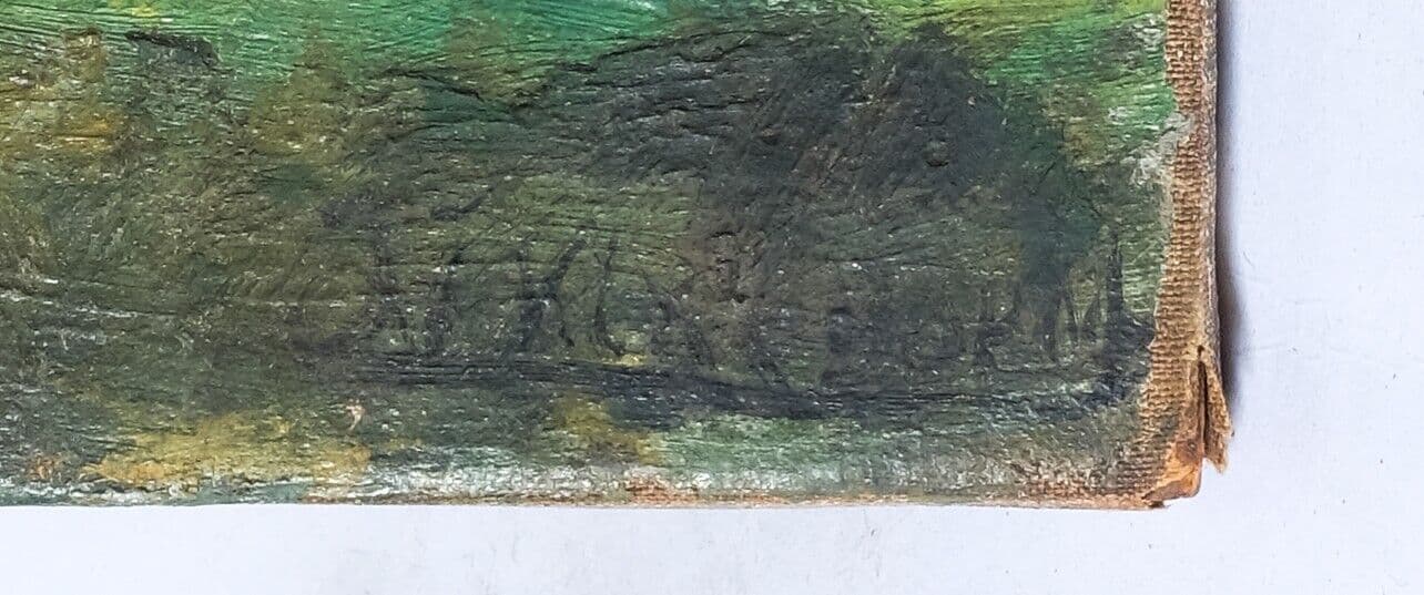 Painting Landscape, Trees, House image 2