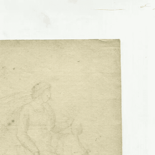 Antique Pencil Drawing 19th century Religion, Mythological Women image 2