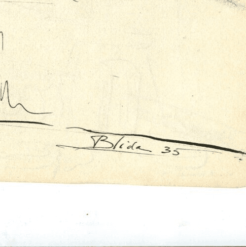 Vintage Ink Original Drawing Landscape, Blida, Cityview, Mosque c. 1935 image 5