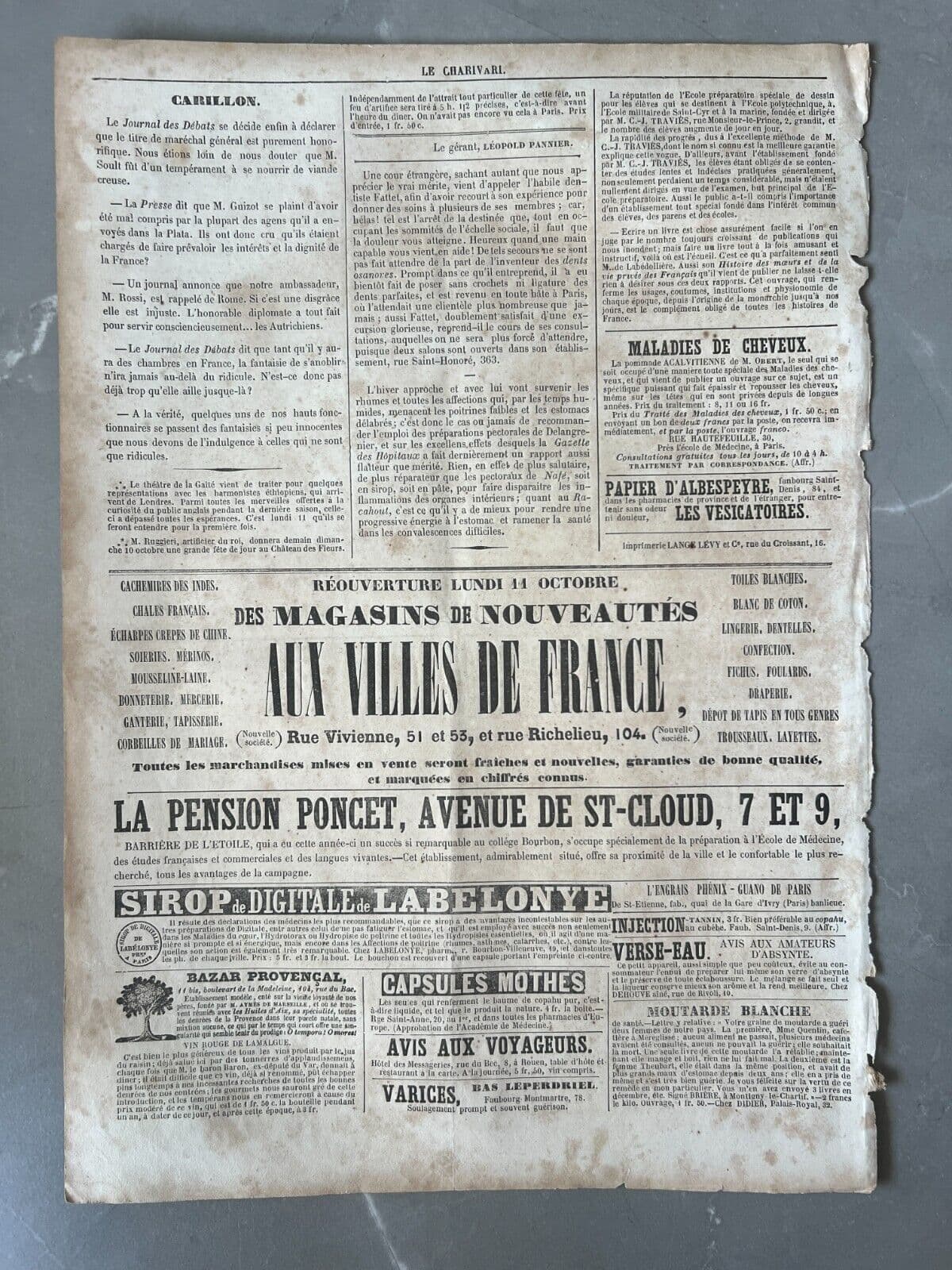 Antique Print 19th century Daumier, Locataires et Proprietaires, Donne Congé image 7
