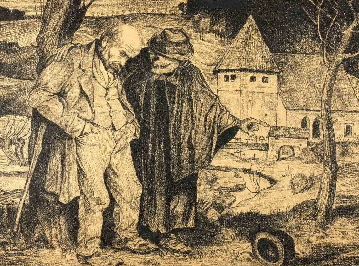 Drawing The Messenger of Death in a Landscape image 1