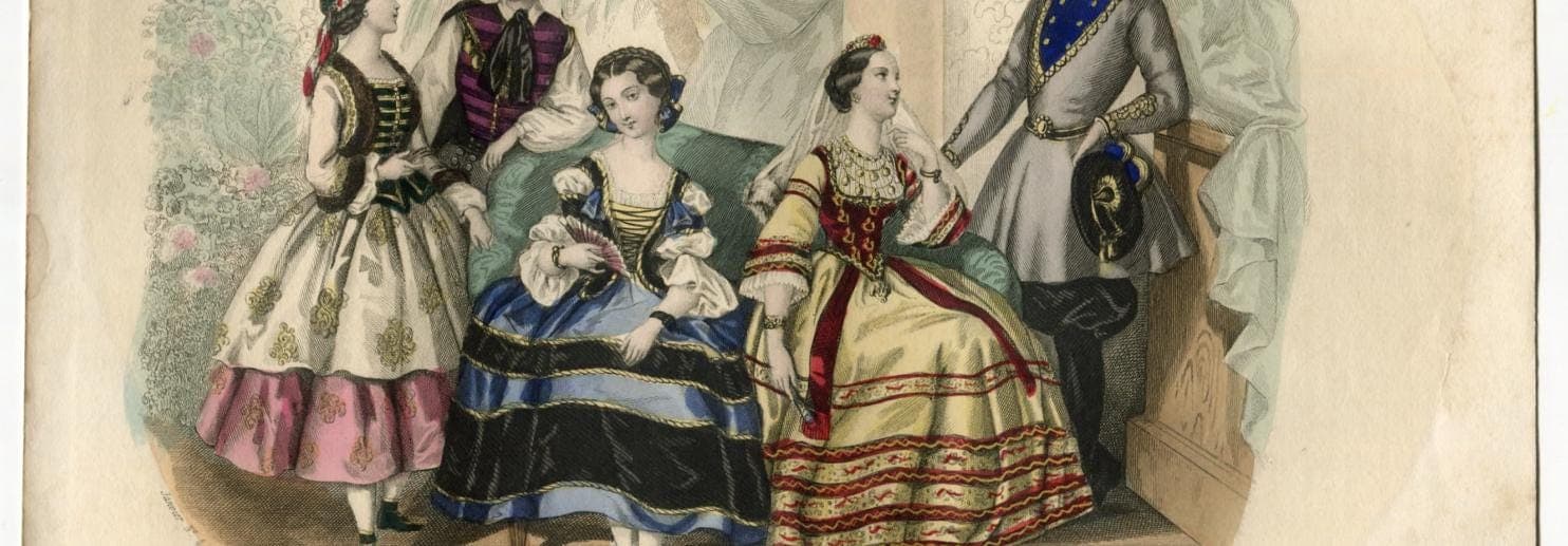 19th-Century French Fashion Illustration - Musée des Familles, model antique image 4