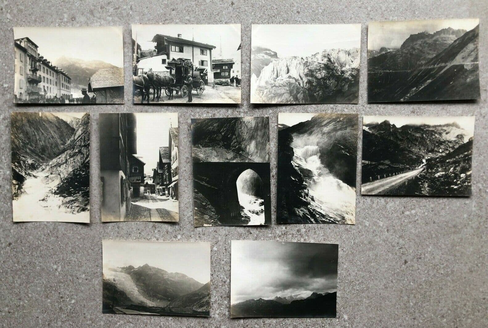 Vintage Photographs Lot Oberland, Andermatt, Gletsch, Steingletscher x11 1901 image 1