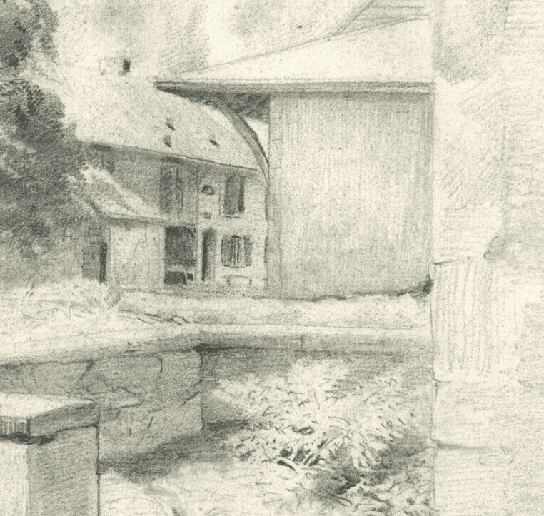 Vintage Pencil Drawings Houses, Trees, Buildings, Landscape x2 image 4