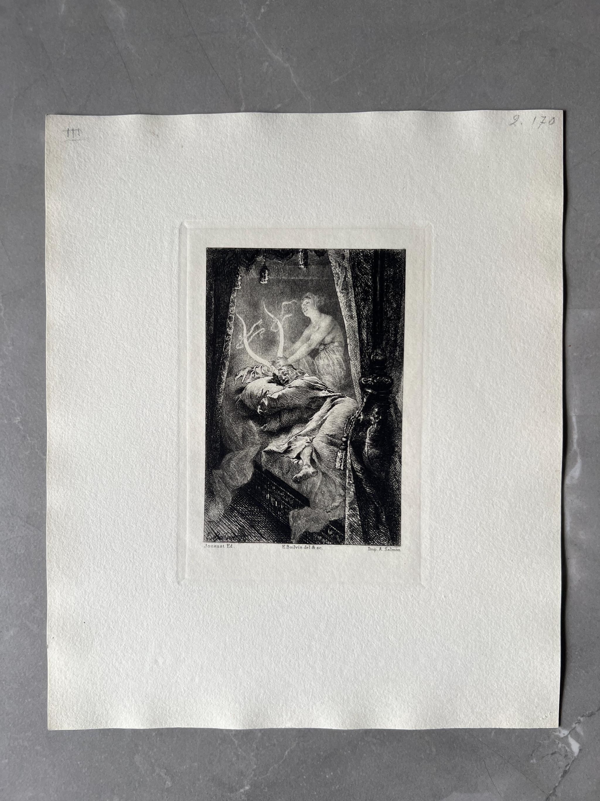Antique Goya-Inspired Etching - Tragic Scene image 1