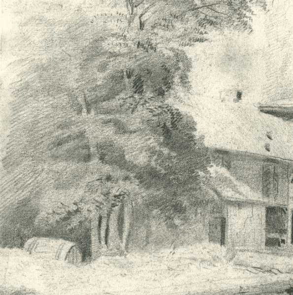 Vintage Pencil Drawings Houses, Trees, Buildings, Landscape x2 image 3