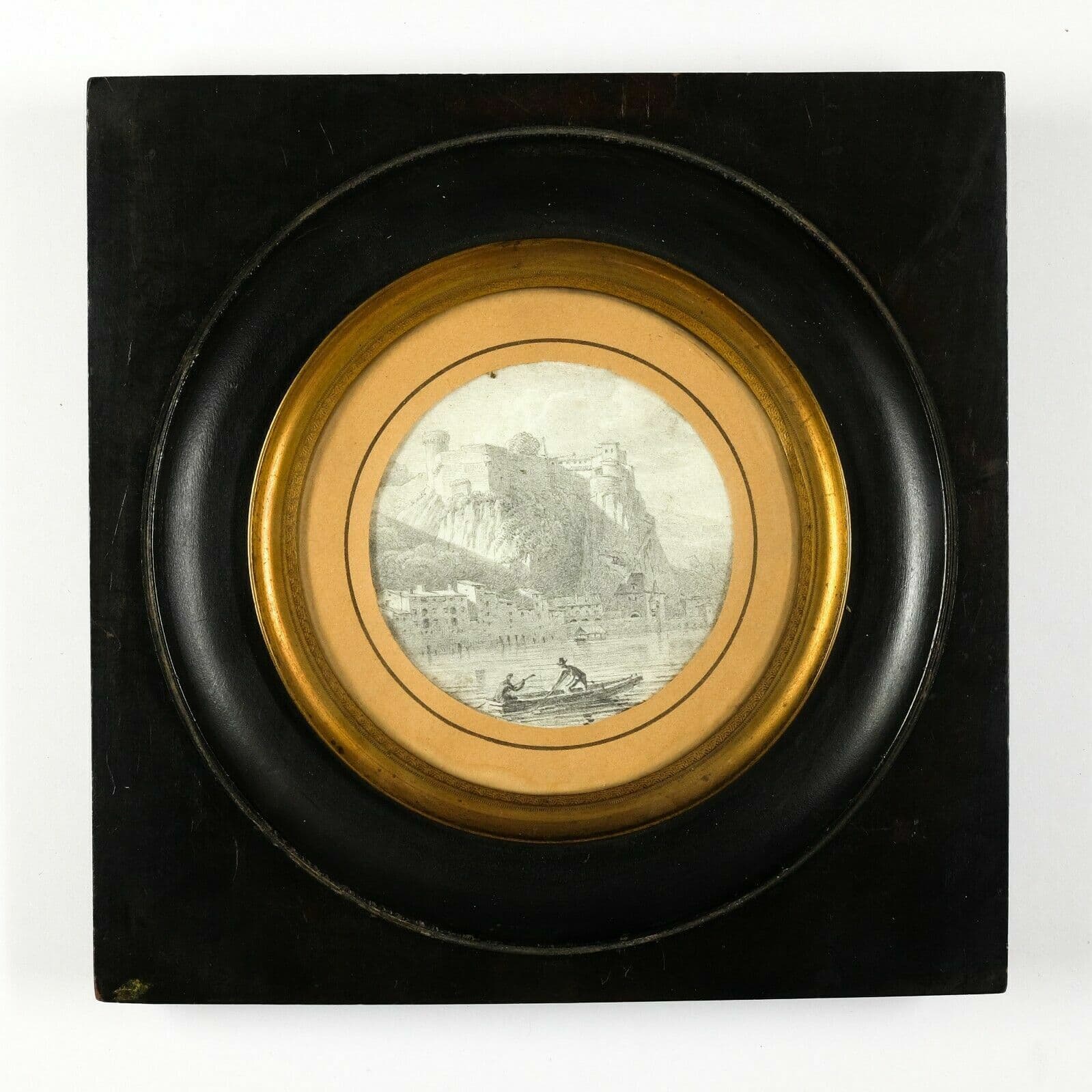 Miniature Drawing Jean Baron / Jean-Jacques De Boissieu Maritime image 1
