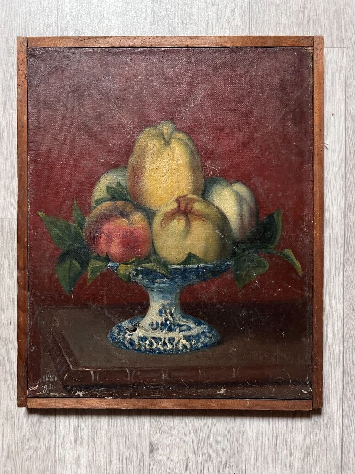 Antique Painting Orginal 19th Still Life Camille BOUCHET (1799-1890) Fruits image 5