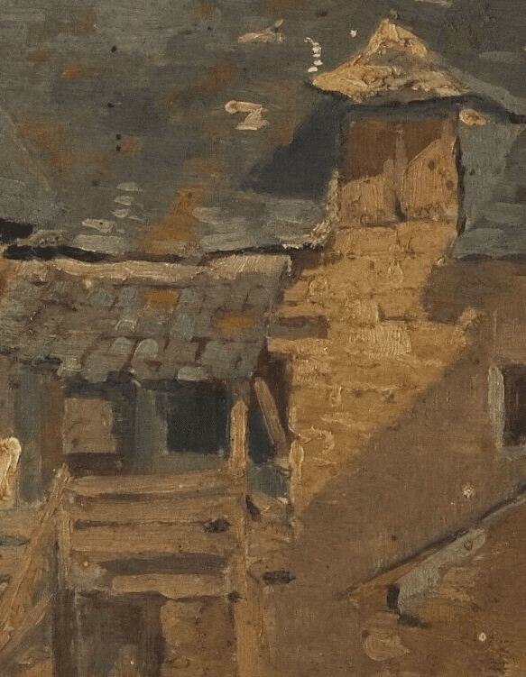 Antique Painting Original Landscape, House, Pont Aven signed image 2