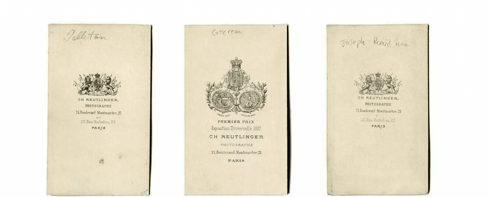 CDV Photographs Charles REUTLINGER Journalist, Politics, Writer Vintage x6 image 4