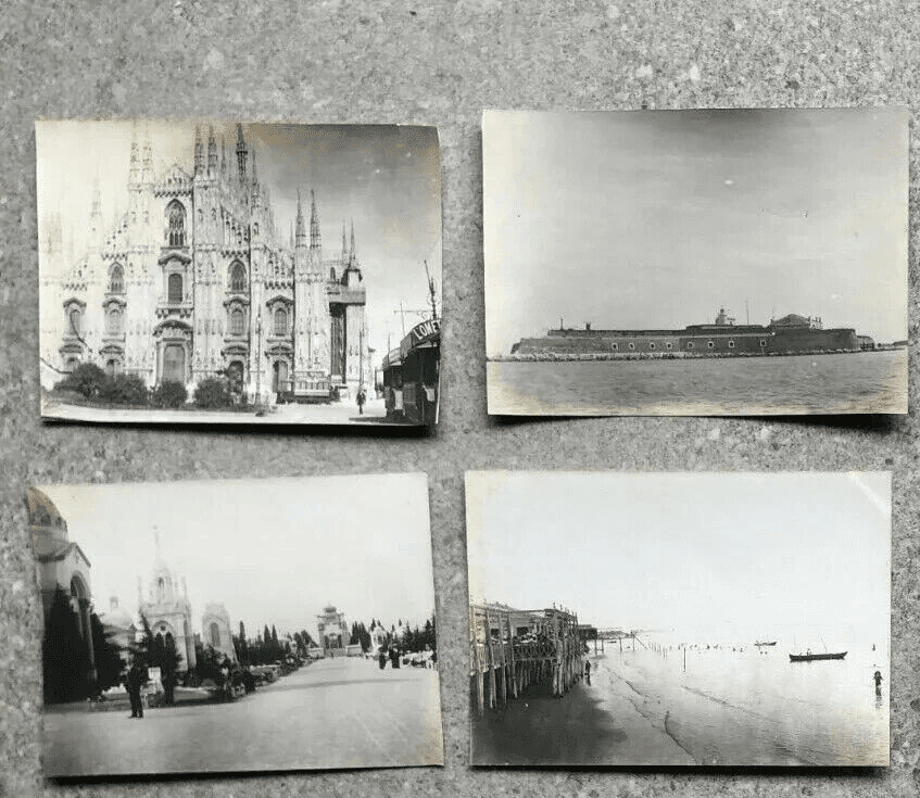 Vintage Photographs Lot x16 Verone Italy Lido, Bellagio, Milan, Campo Santo 1901 image 3