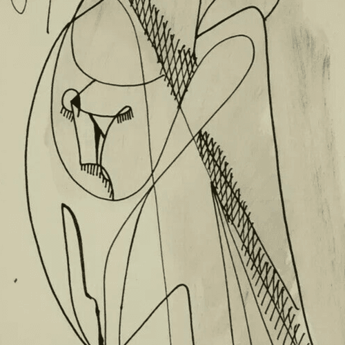 Abstract Ink Original Drawing Abstraction, Woman, Figure image 4