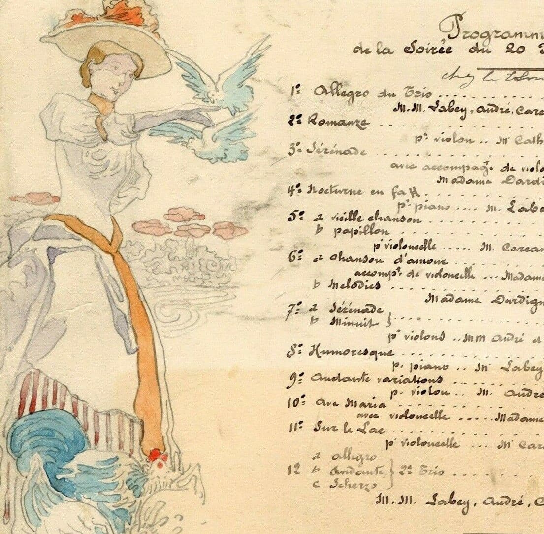 André LAPUSZEWSKI (1874-1933) / J. STALL 1896 Drawing Woman image 1