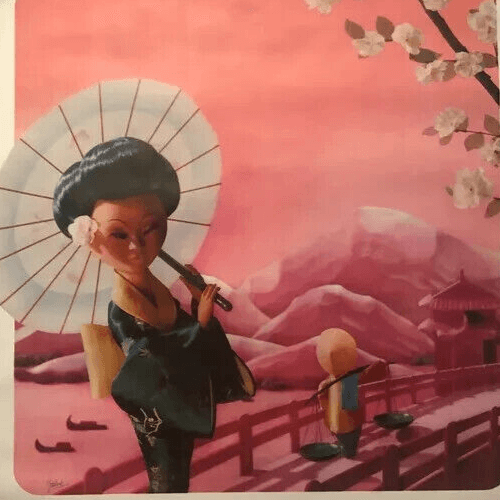 Vintage Poster Japan by KLM LEESINK Travel Advertising circa 1950 Asian Art image 4