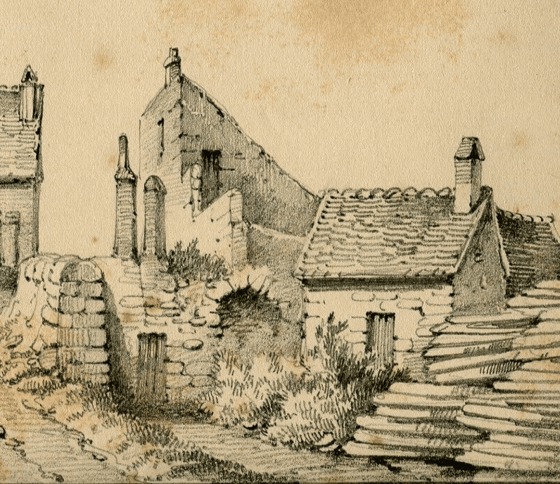 Antique Drawing signed Armand BLANDIN Landscape Vouvray, Bonne Dame 1866 image 2