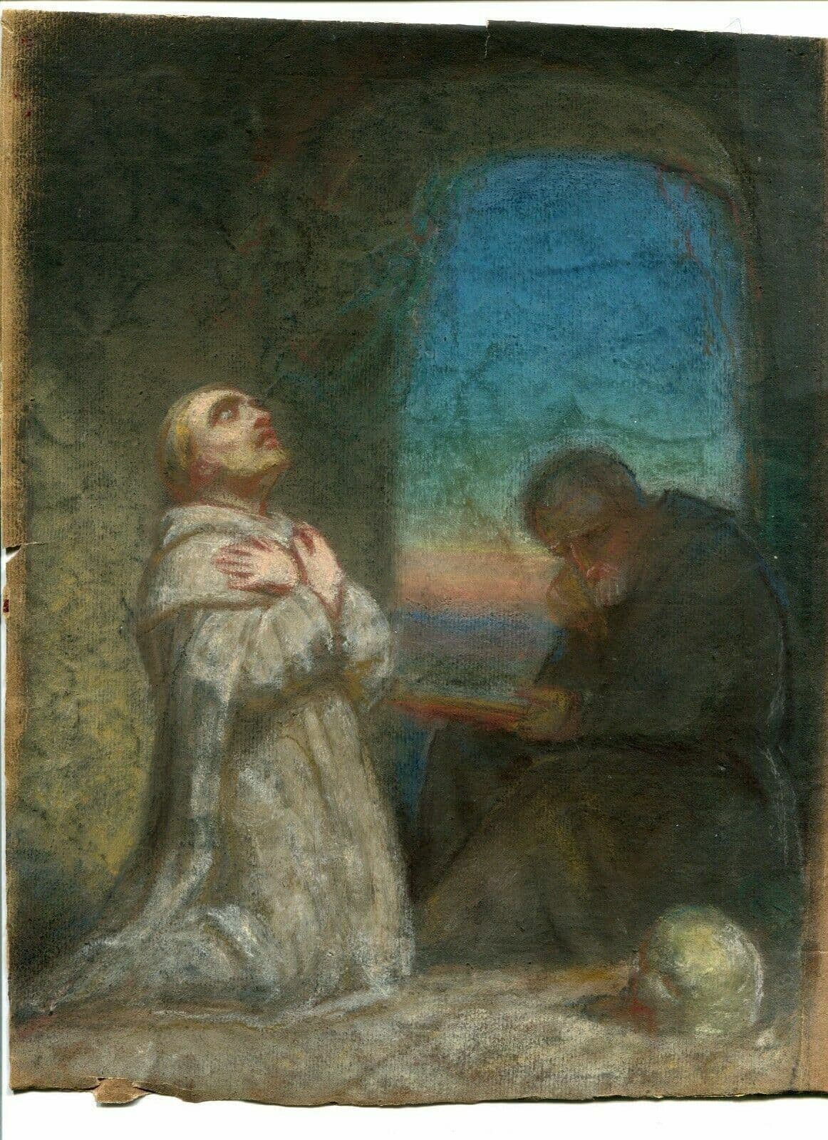Drawing Priest, Man in Prayer, Religious image 2