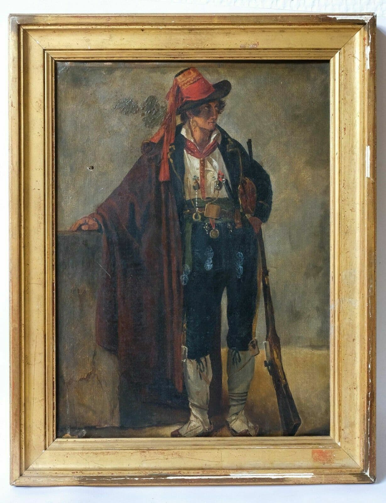 Painting 18th century Roman Brigand Portrait image 2