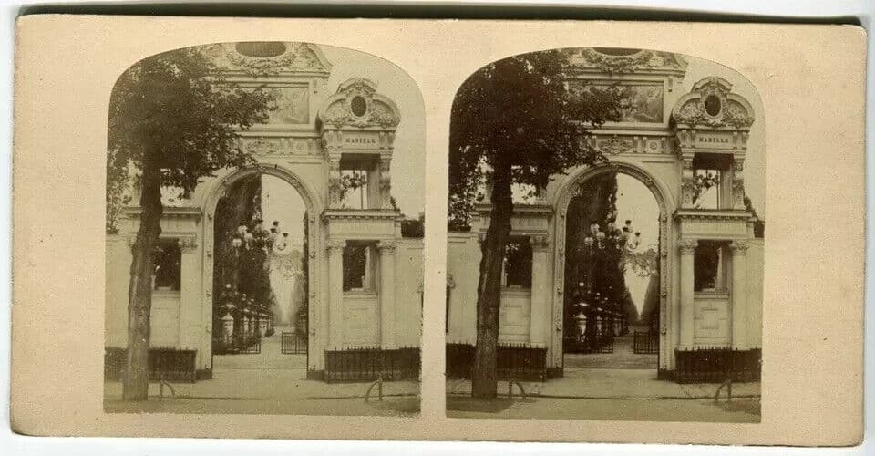 Vintage Photograph Stereoview Jardin Mabille, Paris - Lecocq-Frêné - Albumen