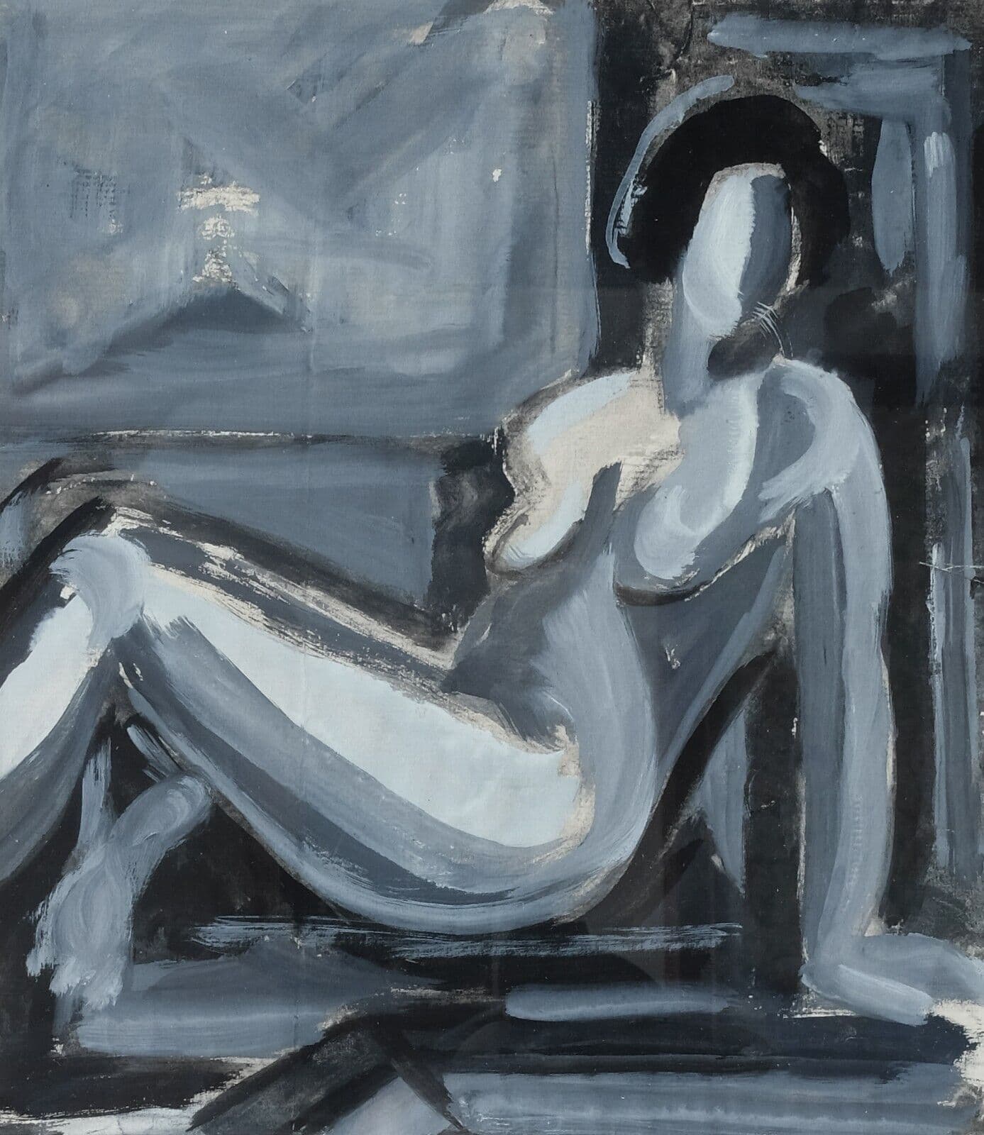 Modern Oil Painting Signed Tatiana LOGINOFF (1904-1982) Nude Woman Portrait