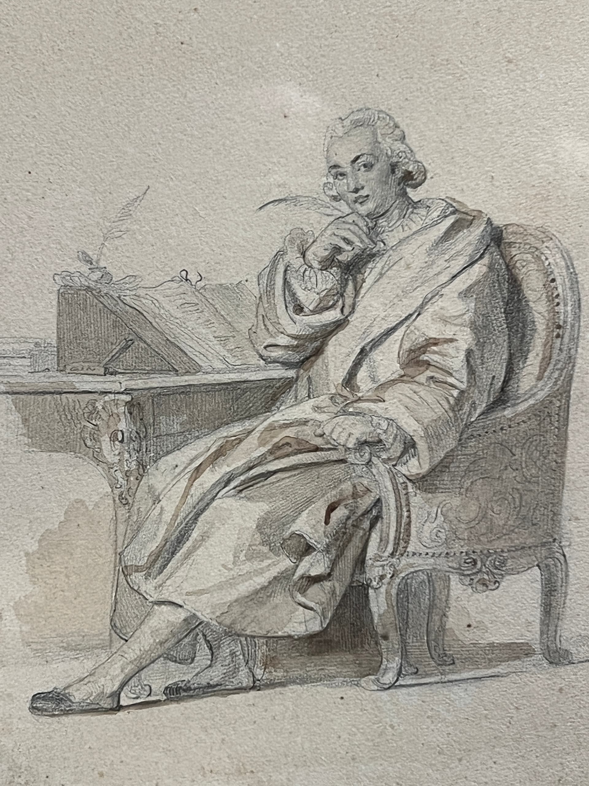 Drawing Man Portrait 19th century Writer