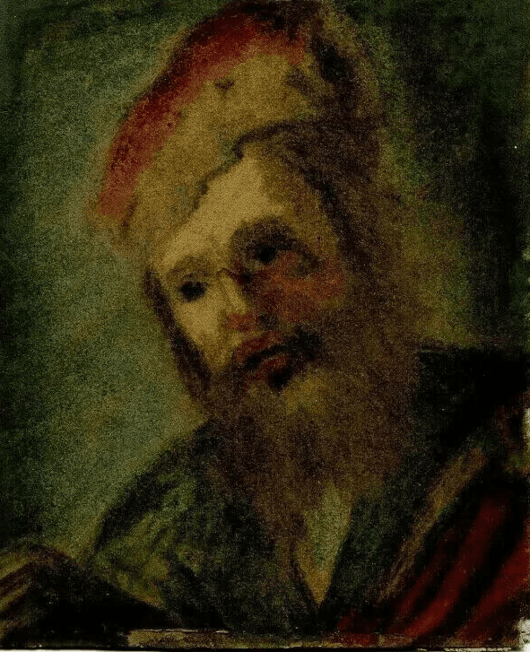 Vintage Drawing Original Portrait Man, Beard image 1