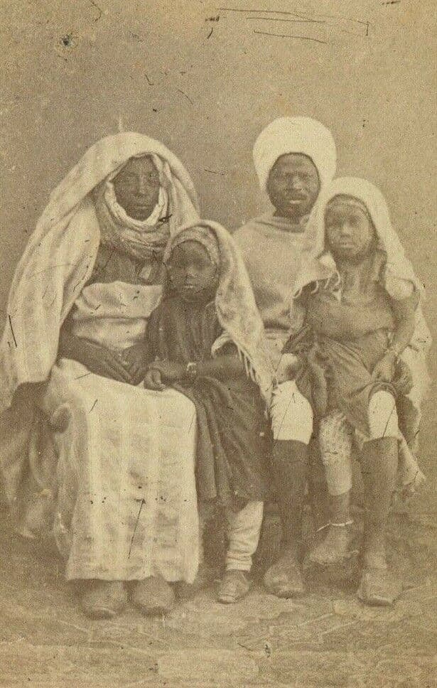 CDV Photographs Orientalist Portrait African Family, Tunis c. 1867