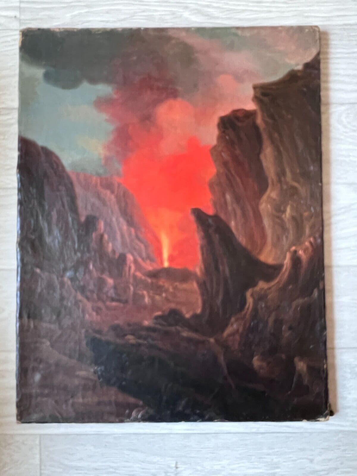 Painting Landscape Volcano in Eruption image 1