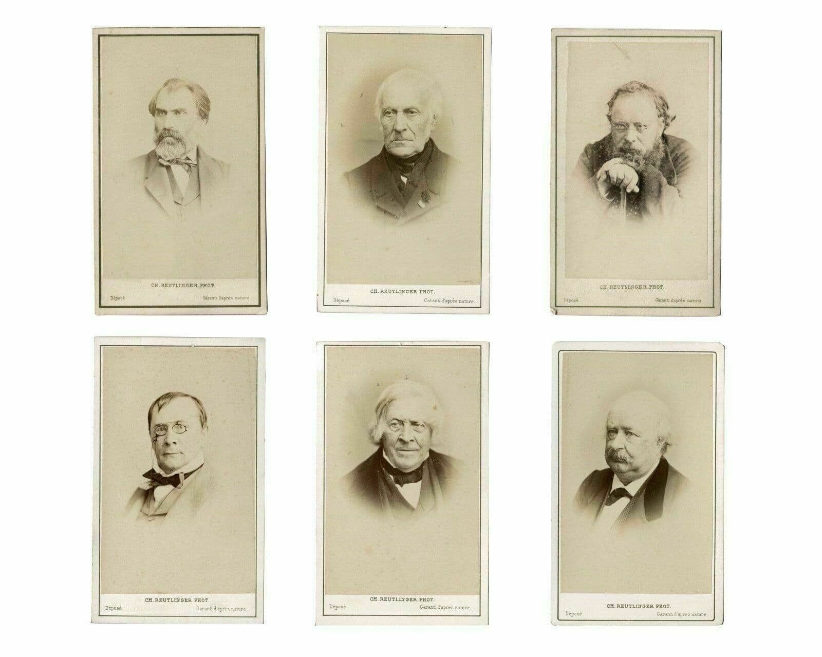 CDV Charles REUTLINGER Journalist, Politics, Writer Vintage x6