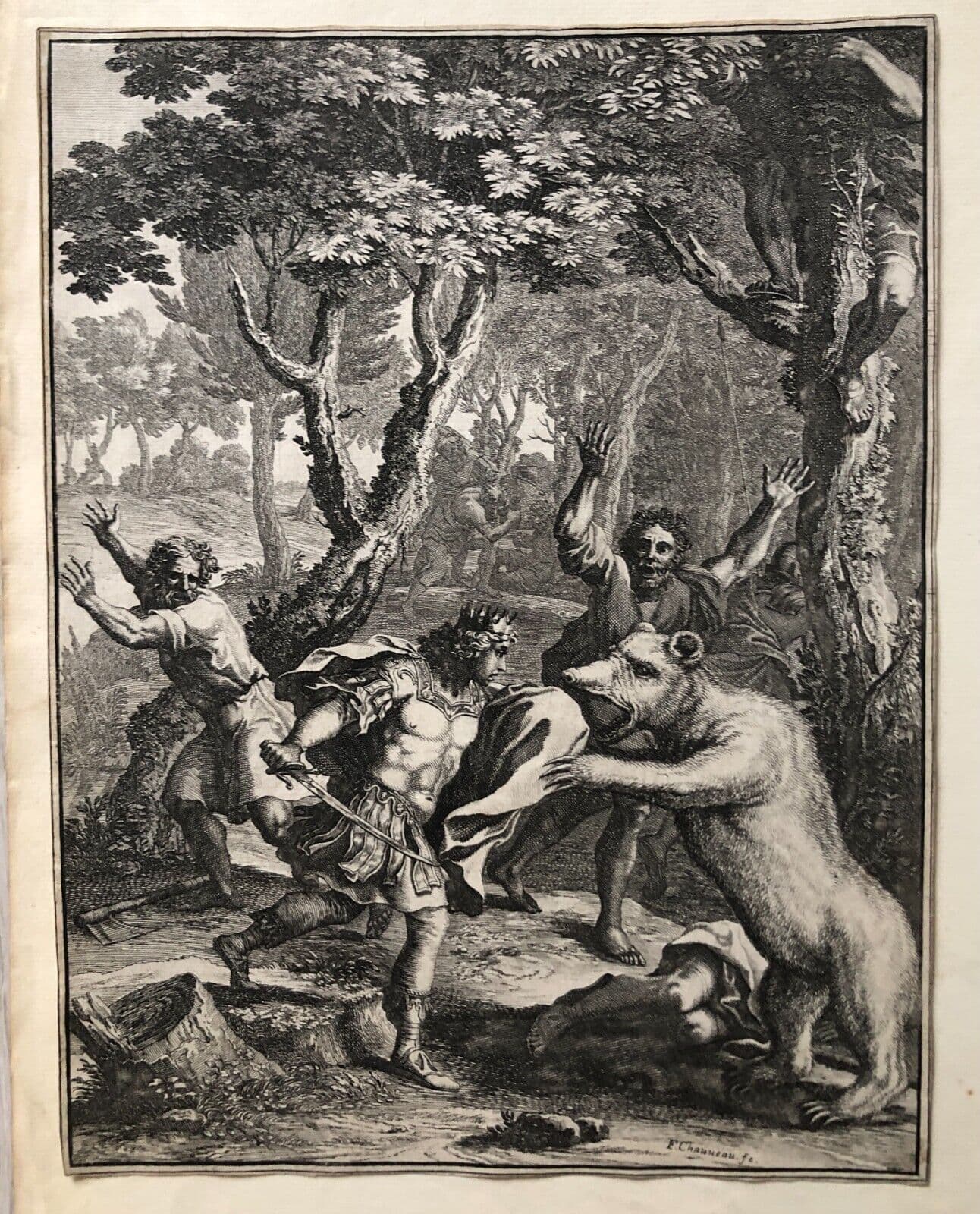 François Chauveau (1613-1676) Bear Attacking People, History Etching image 2