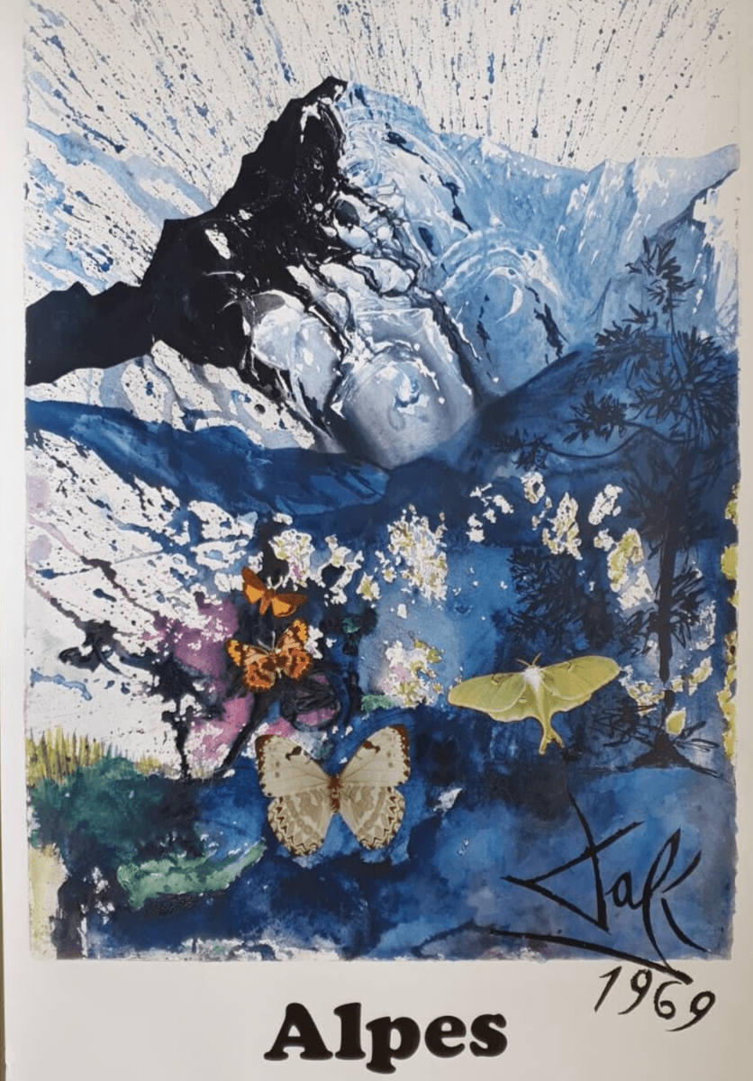Vintage Original Poster Salvador DALI Alpes, Abstraction 1969 image 1