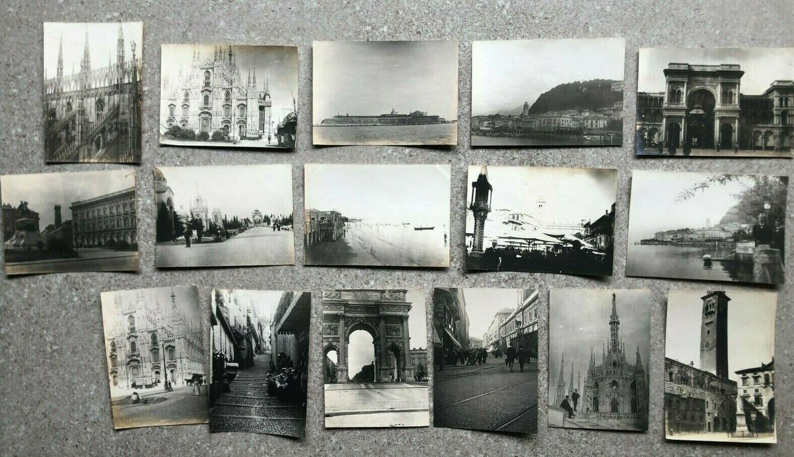 Vintage Photographs Lot x16 Verone Italy Lido, Bellagio, Milan, Campo Santo 1901