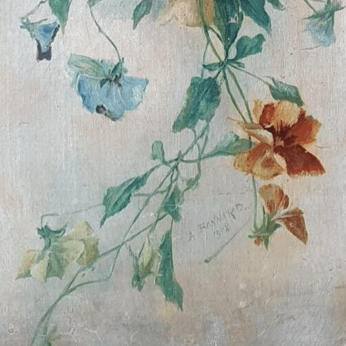 Antique Painting Original Flowers, Floral, Still Life, signed 1902 image 6
