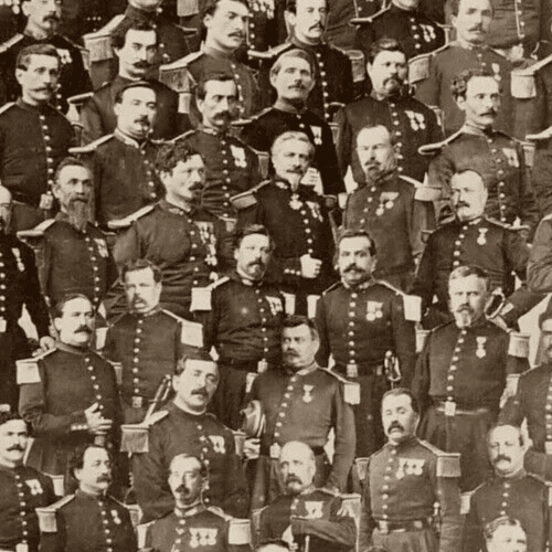 Vintage Photographs Auguste LARESCHE (XIX) Mosaique d'officiers Français c. 1880 image 4