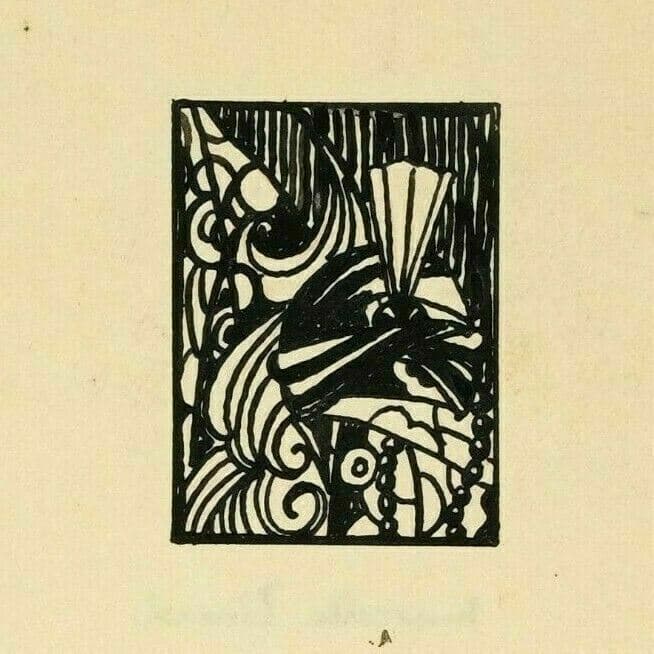 Vintage Ink Drawing Original signed PICARD (MARCELLE) - Bal of Comte Orgel