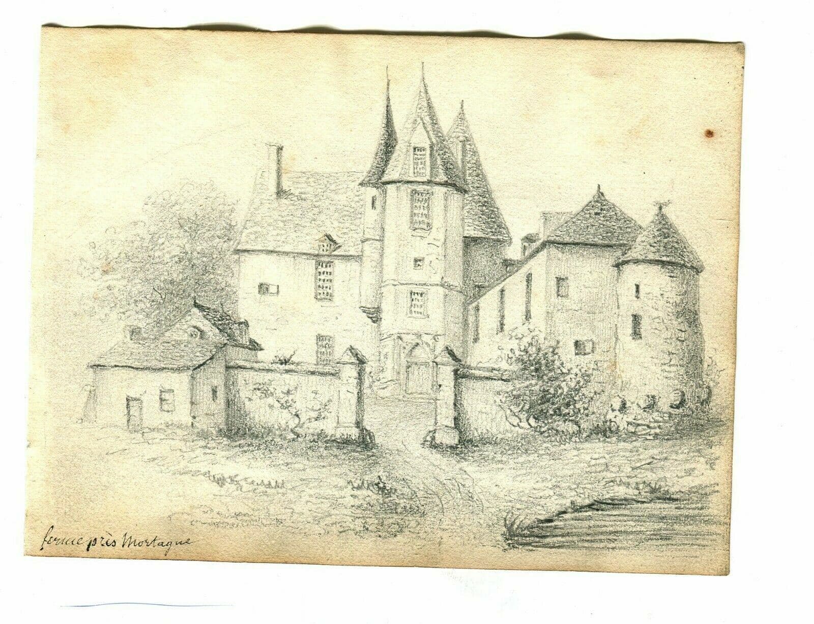 Drawing Mortague Farm Landscape image 2